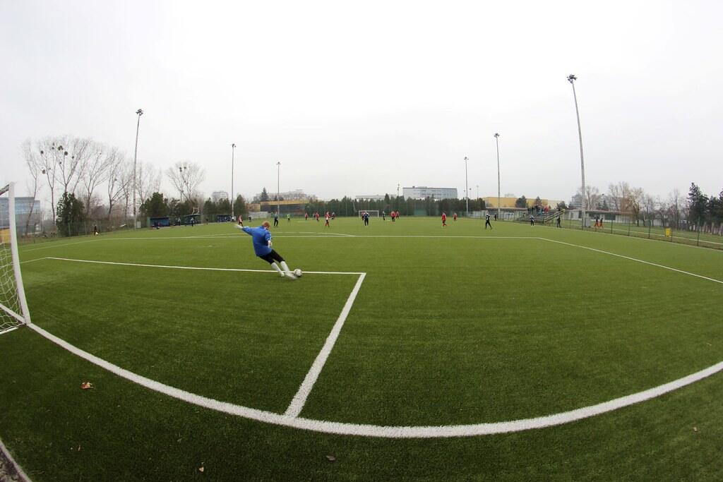 Floodlit five-a-side football turf